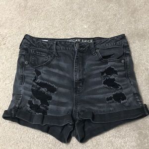 Black Denim Short Shorts
